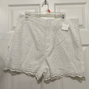 BNWT Zara White High Waisted Islet Lace Short - XL